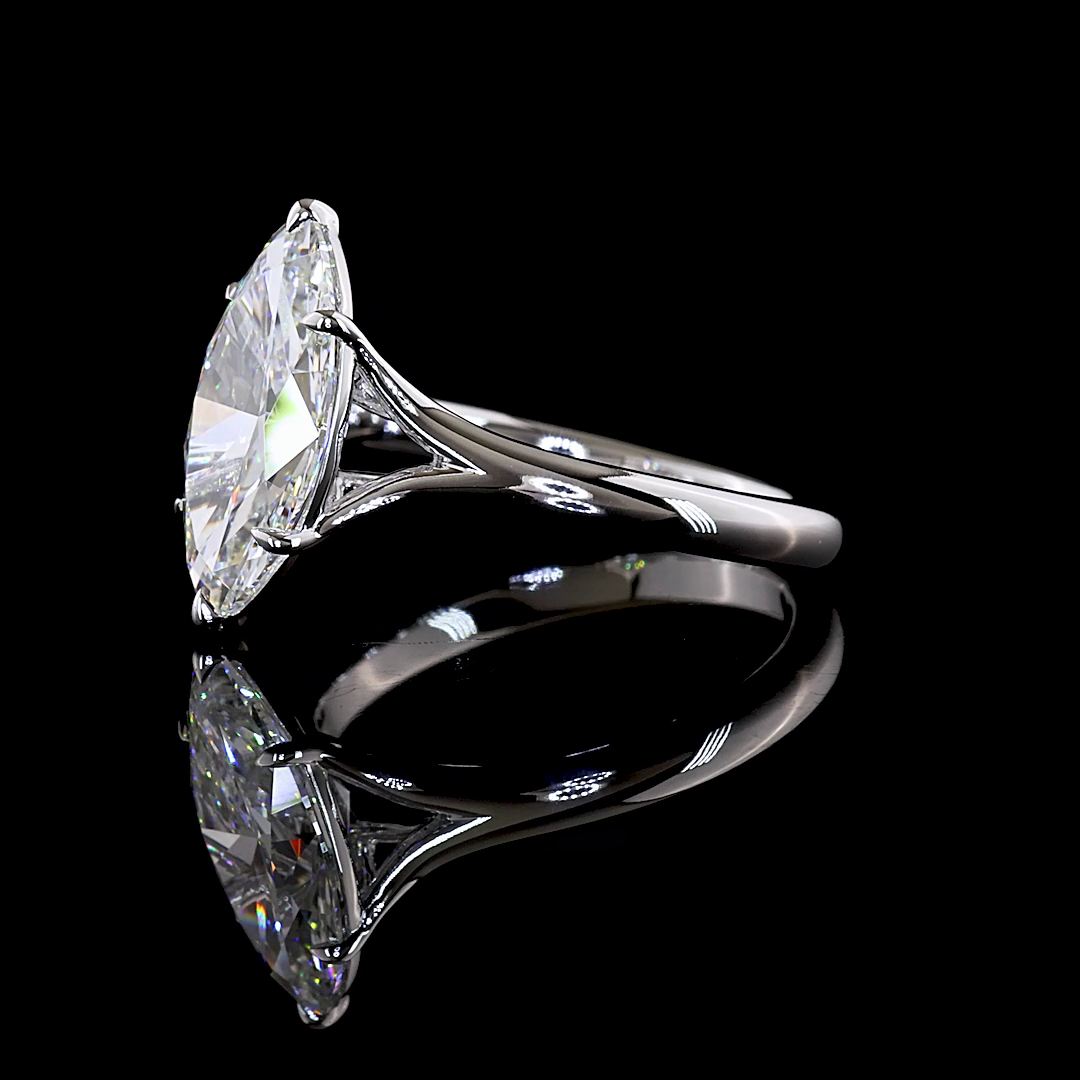 3.02 CT Marquise Lab Grown Diamond Solitaire Ring Sz. 6.5 (F Color and VVS2 Clarity)
