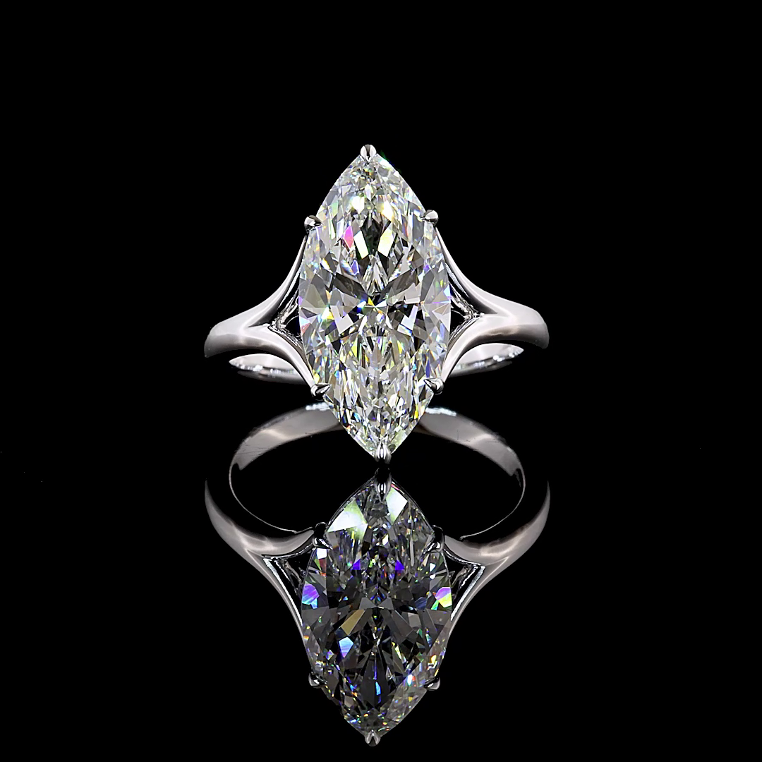 4.50 CT Marquise Lab Grown Diamond Solitaire Ring Sz. 6.5 (F Color and VVS2 Clarity)