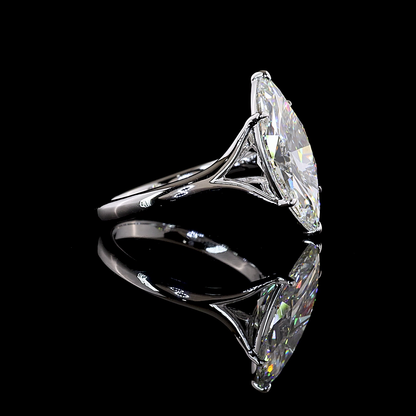 4.50 CT Marquise Lab Grown Diamond Solitaire Ring Sz. 6.5 (F Color and VVS2 Clarity)