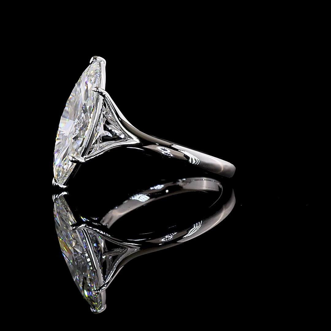 4.50 CT Marquise Lab Grown Diamond Solitaire Ring Sz. 6.5 (F Color and VVS2 Clarity)
