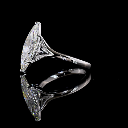 4.50 CT Marquise Lab Grown Diamond Solitaire Ring Sz. 6.5 (F Color and VVS2 Clarity)