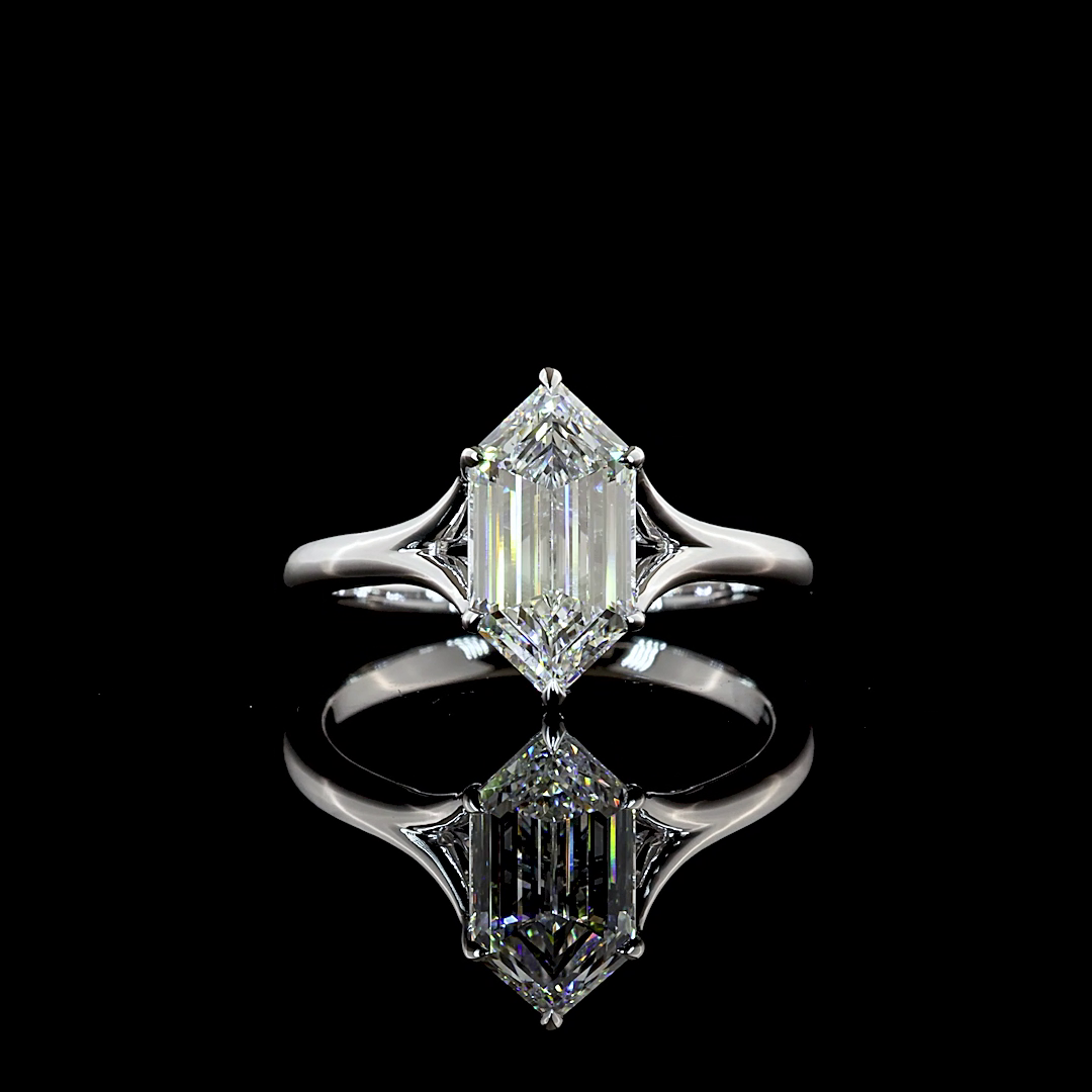 2.03 CT Step Marquise Lab Grown Diamond Solitaire Ring Sz. 6.5 (F Color and VVS2 Clarity)