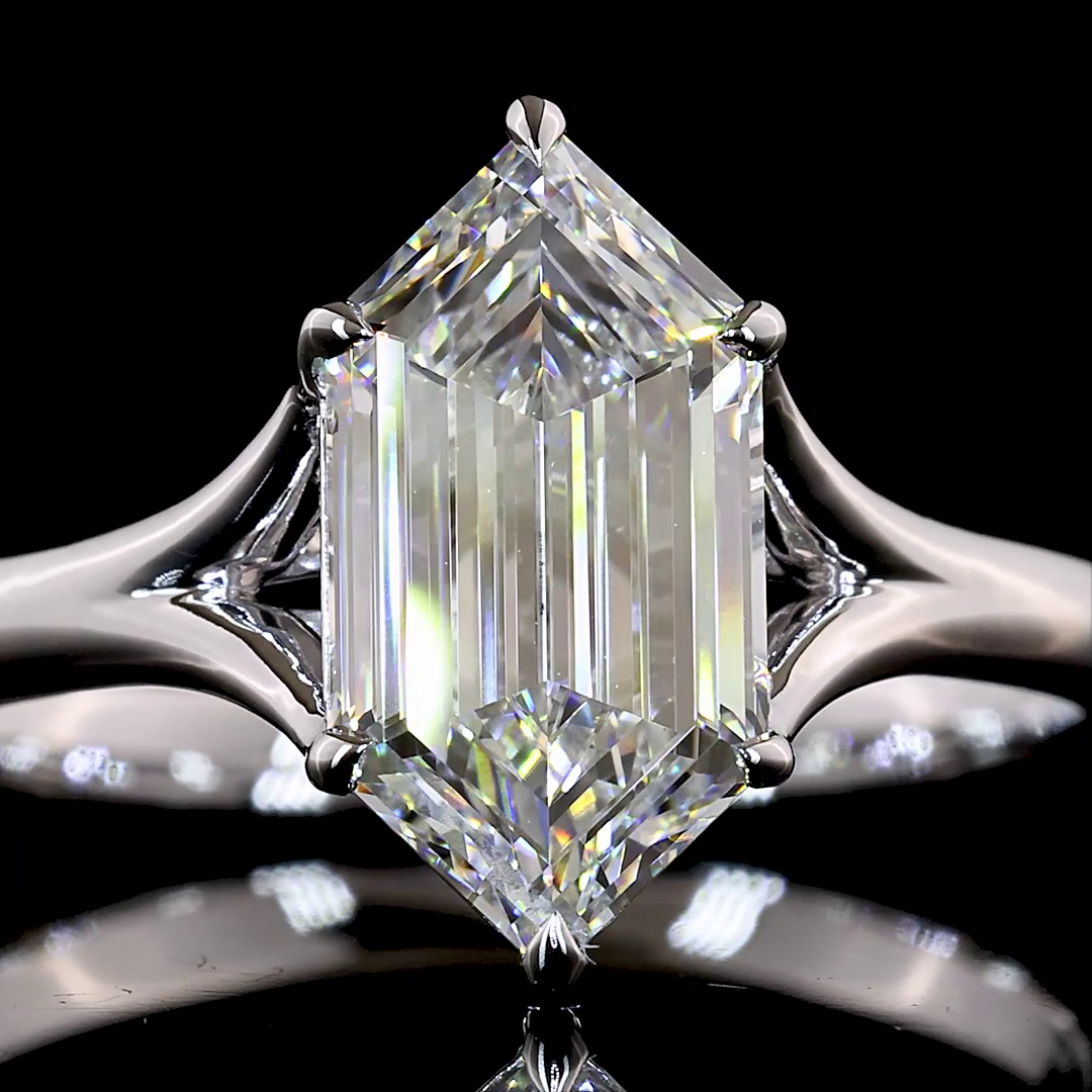 2.03 CT Step Marquise Lab Grown Diamond Solitaire Ring Sz. 6.5 (F Color and VVS2 Clarity)