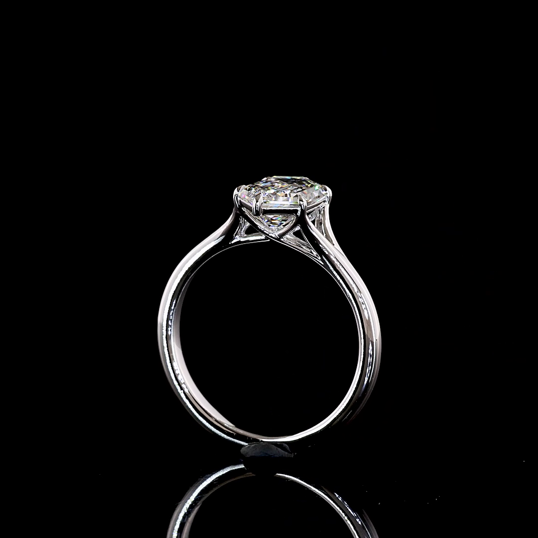2.03 CT Step Marquise Lab Grown Diamond Solitaire Ring Sz. 6.5 (F Color and VVS2 Clarity)