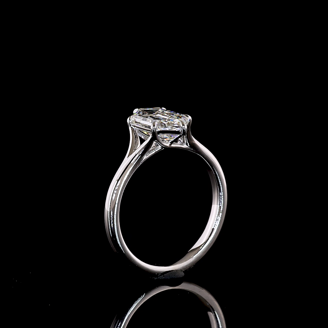 2.03 CT Step Marquise Lab Grown Diamond Solitaire Ring Sz. 6.5 (F Color and VVS2 Clarity)