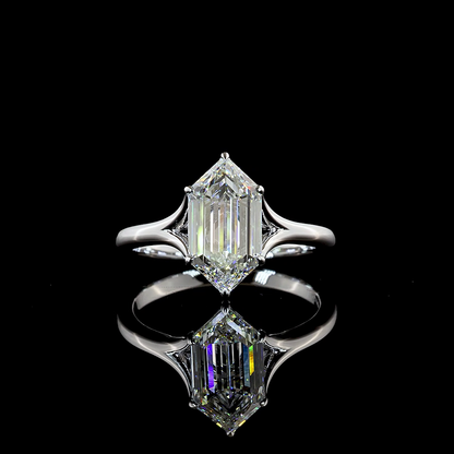 2.51 CT Step Marquise Lab Grown Diamond Solitaire Ring Sz. 6.5 (E Color and VVS2 Clarity)