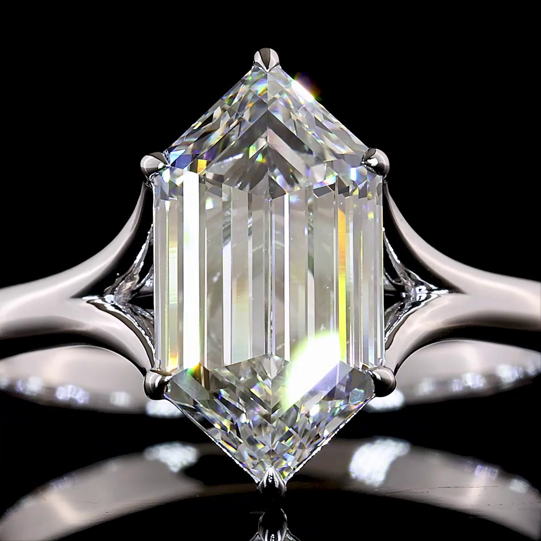 2.51 CT Step Marquise Lab Grown Diamond Solitaire Ring Sz. 6.5 (E Color and VVS2 Clarity)
