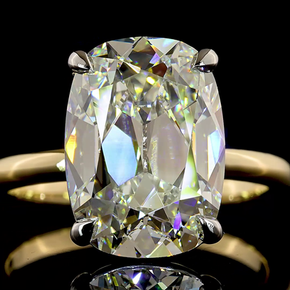 5.53 CT Antique Cushion Lab Grown Diamond Solitaire Ring Sz. 5 (F Color and VVS2 Clarity)