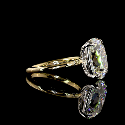 5.53 CT Antique Cushion Lab Grown Diamond Solitaire Ring Sz. 5 (F Color and VVS2 Clarity)