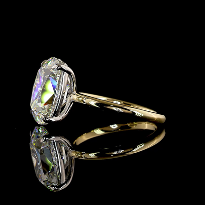 5.53 CT Antique Cushion Lab Grown Diamond Solitaire Ring Sz. 5 (F Color and VVS2 Clarity)