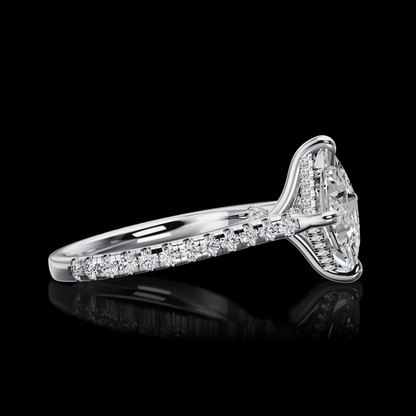5.36 CTTW Princess Lab Grown Diamond Solitaire Diamond Shank Ring Sz. 7.75 (E Color and VVS2 Clarity)