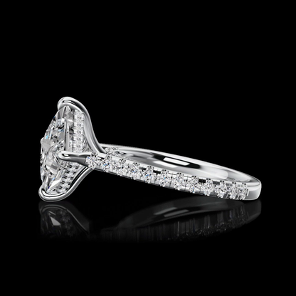 5.36 CTTW Princess Lab Grown Diamond Solitaire Diamond Shank Ring Sz. 7.75 (E Color and VVS2 Clarity)