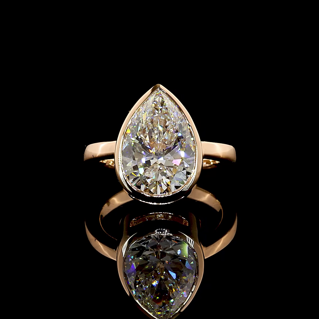 2.53 CT Pear Lab Grown Diamond Solitaire Ring Sz. 1 (E Color and VVS2 Clarity)