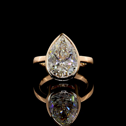 2.53 CT Pear Lab Grown Diamond Solitaire Ring Sz. 1 (E Color and VVS2 Clarity)