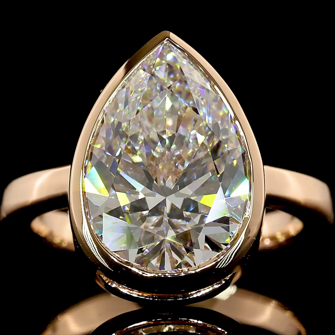 2.53 CT Pear Lab Grown Diamond Solitaire Ring Sz. 1 (E Color and VVS2 Clarity)