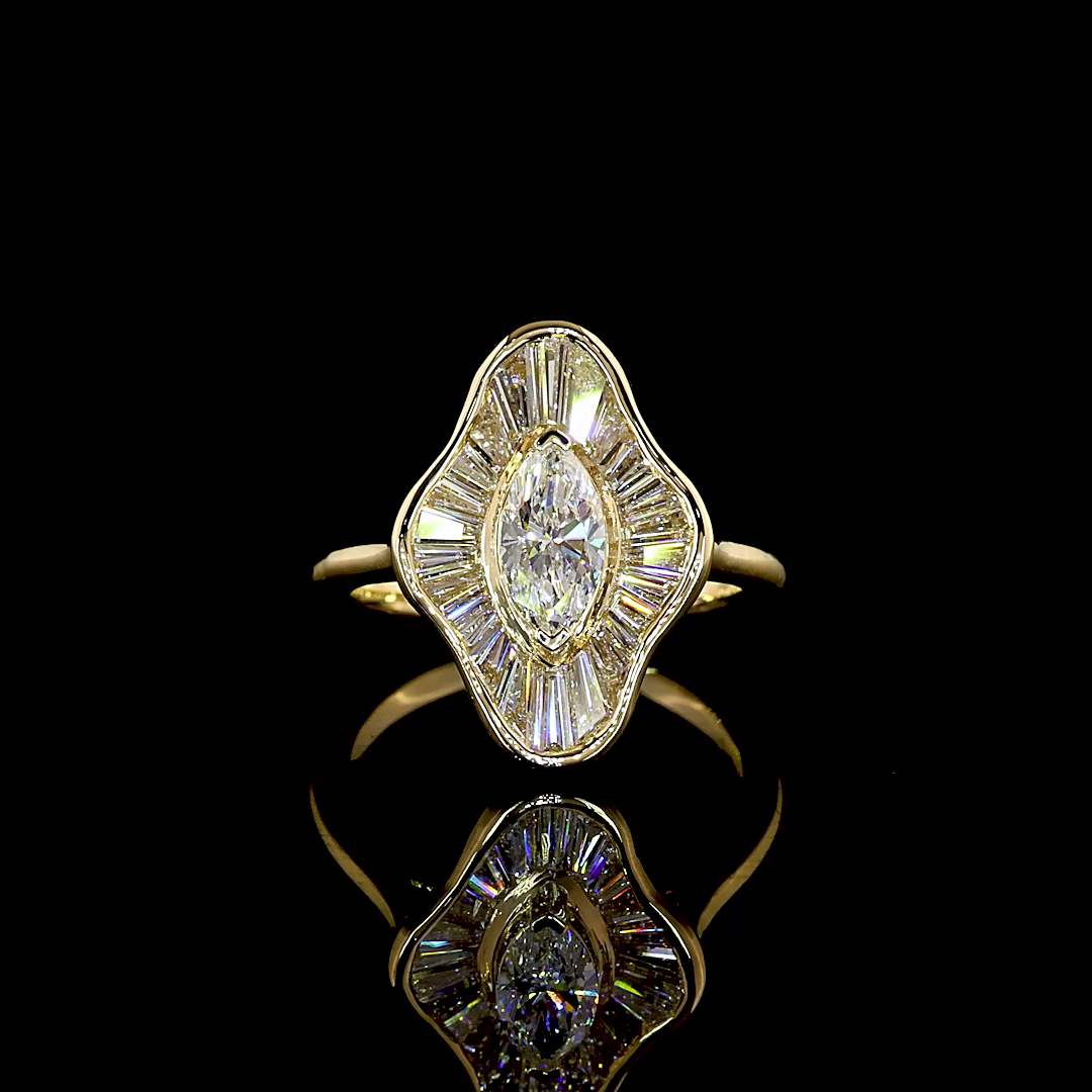1.54 CTTW Marquise Lab Grown Diamond Special Ring Sz. 5 (F Color and VS1 Clarity)