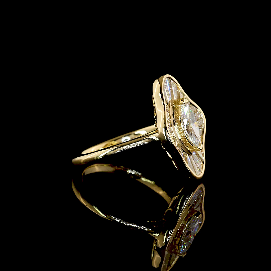 1.54 CTTW Marquise Lab Grown Diamond Special Ring Sz. 5 (F Color and VS1 Clarity)