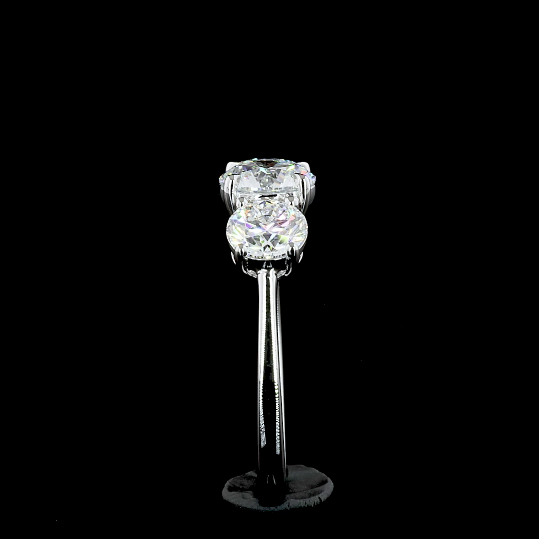 1.59 CTTW Round Lab Grown Diamond 3 Stones Ring Sz. 6.5 (D Color and VVS2 Clarity)