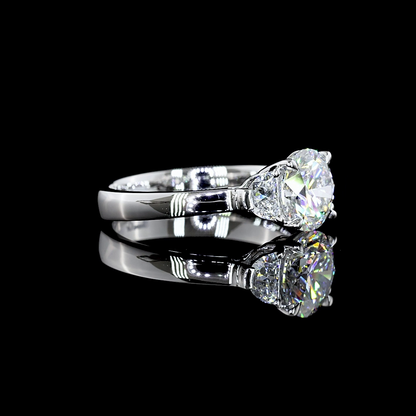 1.44 CTTW Round Lab Grown Diamond 3 Stones Ring Sz. 6.5 (D Color and VVS2 Clarity)