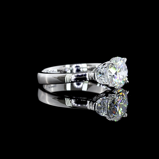 1.44 CTTW Round Lab Grown Diamond 3 Stones Ring Sz. 6.5 (D Color and VVS2 Clarity)
