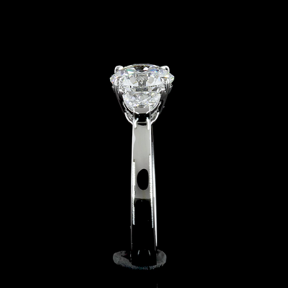 4.84 CTTW Round Lab Grown Diamond 3 Stones Ring Sz. 6.5 (E Color and VS1 Clarity)