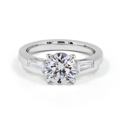 3.77 CTTW Round Lab Grown Diamond 3 Stones Ring Sz. 6.5 (E Color and VS1 Clarity)