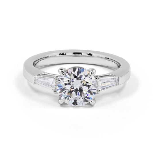 3.77 CTTW Round Lab Grown Diamond 3 Stones Ring Sz. 6.5 (E Color and VS1 Clarity)