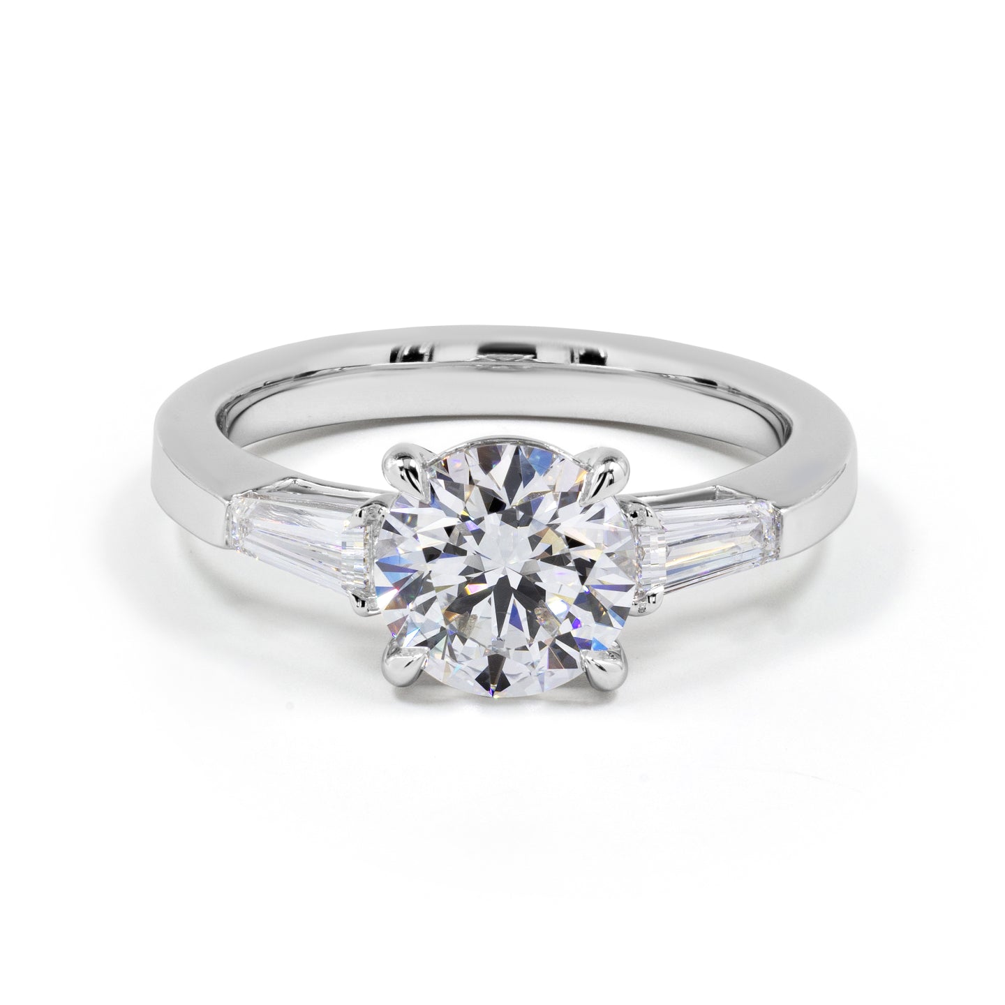 2.42 CTTW Round Lab Grown Diamond 3 Stones Ring Sz. 6.5 (D Color and VS1 Clarity)