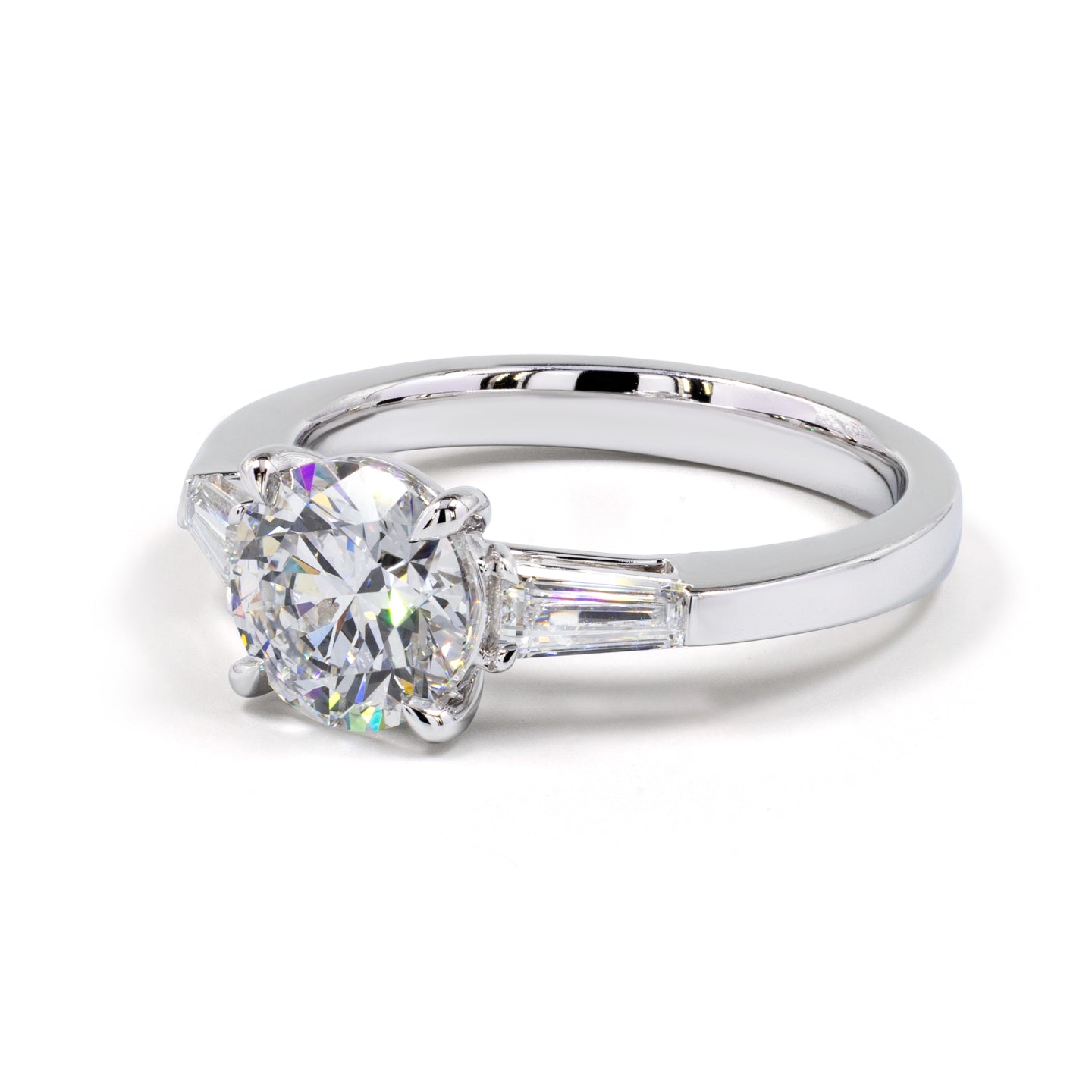 2.42 CTTW Round Lab Grown Diamond 3 Stones Ring Sz. 6.5 (D Color and VS1 Clarity)