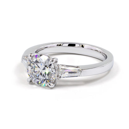 2.42 CTTW Round Lab Grown Diamond 3 Stones Ring Sz. 6.5 (D Color and VS1 Clarity)