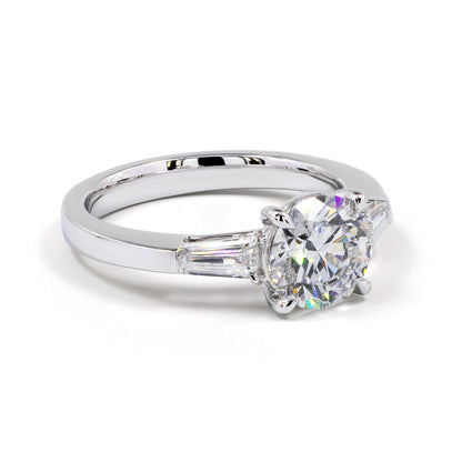 2.42 CTTW Round Lab Grown Diamond 3 Stones Ring Sz. 6.5 (D Color and VS1 Clarity)