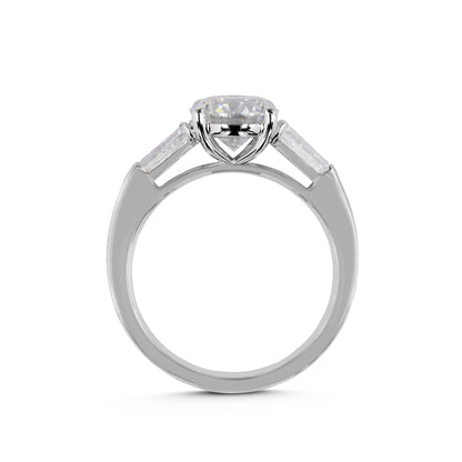3.77 CTTW Round Lab Grown Diamond 3 Stones Ring Sz. 6.5 (E Color and VS1 Clarity)