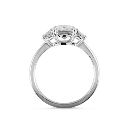 2.20 CTTW Radiant Lab Grown Diamond 3 Stones Ring Sz. 6.5 (D Color and VS1 Clarity)