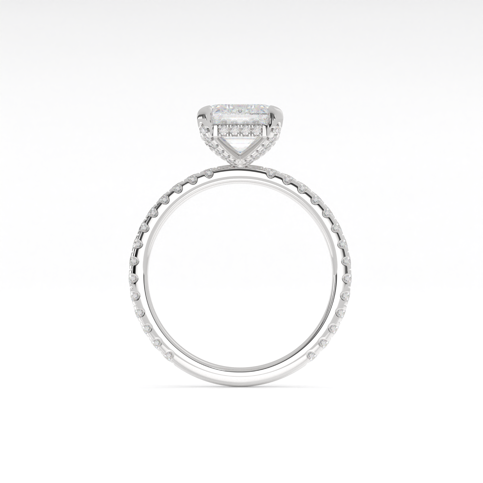 1.98 CTTW Emerald Lab Diamond Hidden Halo RGWHHEM150 14k White Gold E Color and VVS2 Clarity jewelry-spot-usa