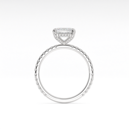 5.04 CTTW Emerald Lab Grown Diamond Hidden Halo Ring Sz. 6.5 (E Color and VVS2 Clarity)