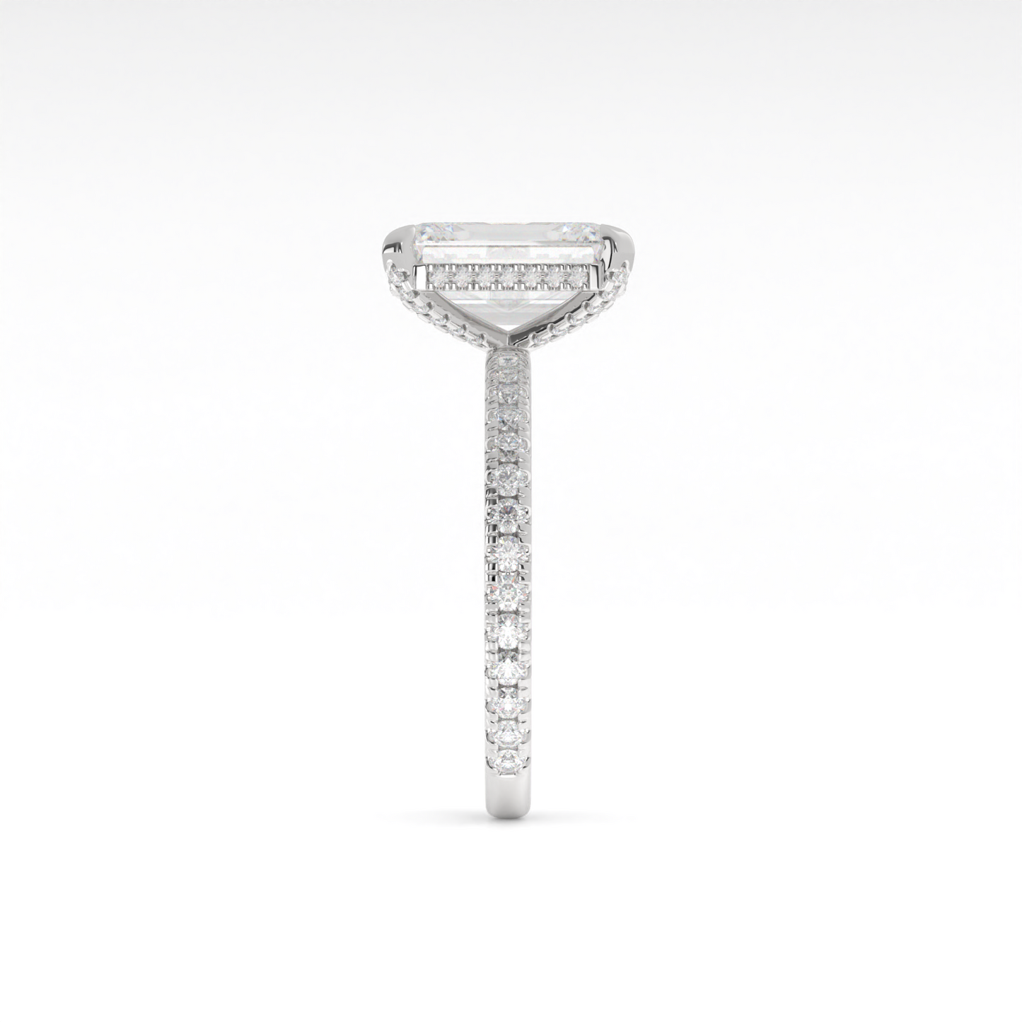 1.98 CTTW Emerald Lab Diamond Hidden Halo RGWHHEM150 14k White Gold E Color and VVS2 Clarity jewelry-spot-usa
