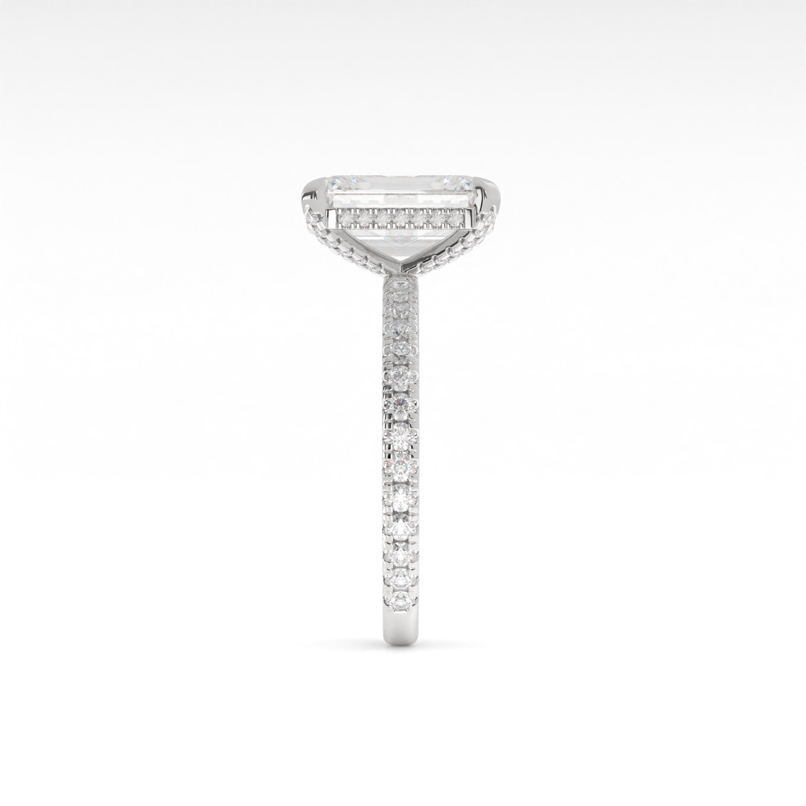1.98 CTTW Emerald Lab Diamond Hidden Halo RGWHHEM150 14k White Gold E Color and VVS2 Clarity jewelry-spot-usa