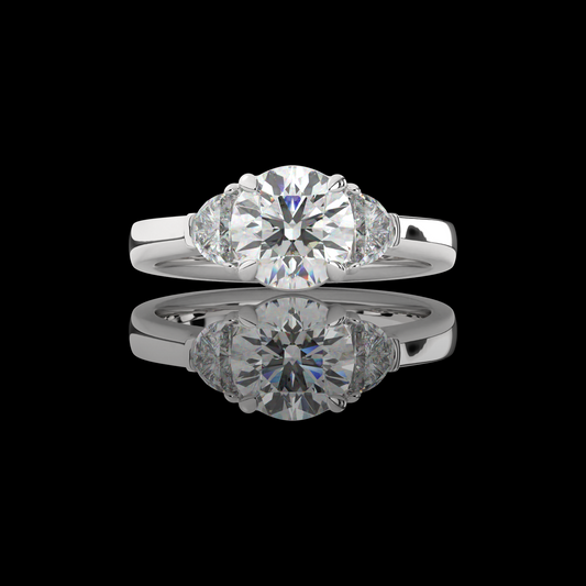 2.63 CTTW Round Lab Grown Diamond 3 Stones Ring Sz. 7 (G Color and VS1 Clarity)