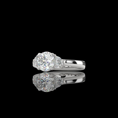 2.44 CTTW Round Lab Grown Diamond 3 Stones Ring Sz. 6.5 (E Color and VVS2 Clarity)