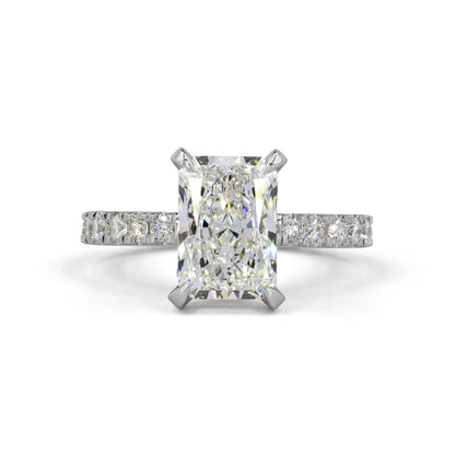 1.43 CTTW Radiant Lab Grown Diamond Hidden Halo Ring Sz. 6.5 (E Color and VS1 Clarity)