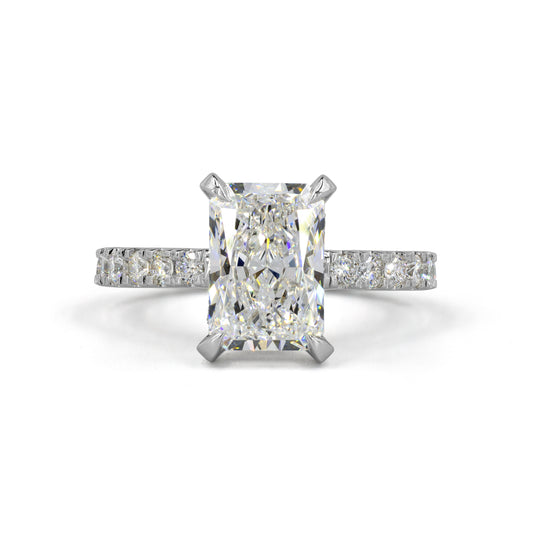 1.43 CTTW Radiant Lab Grown Diamond Hidden Halo Ring Sz. 6.5 (E Color and VS1 Clarity)