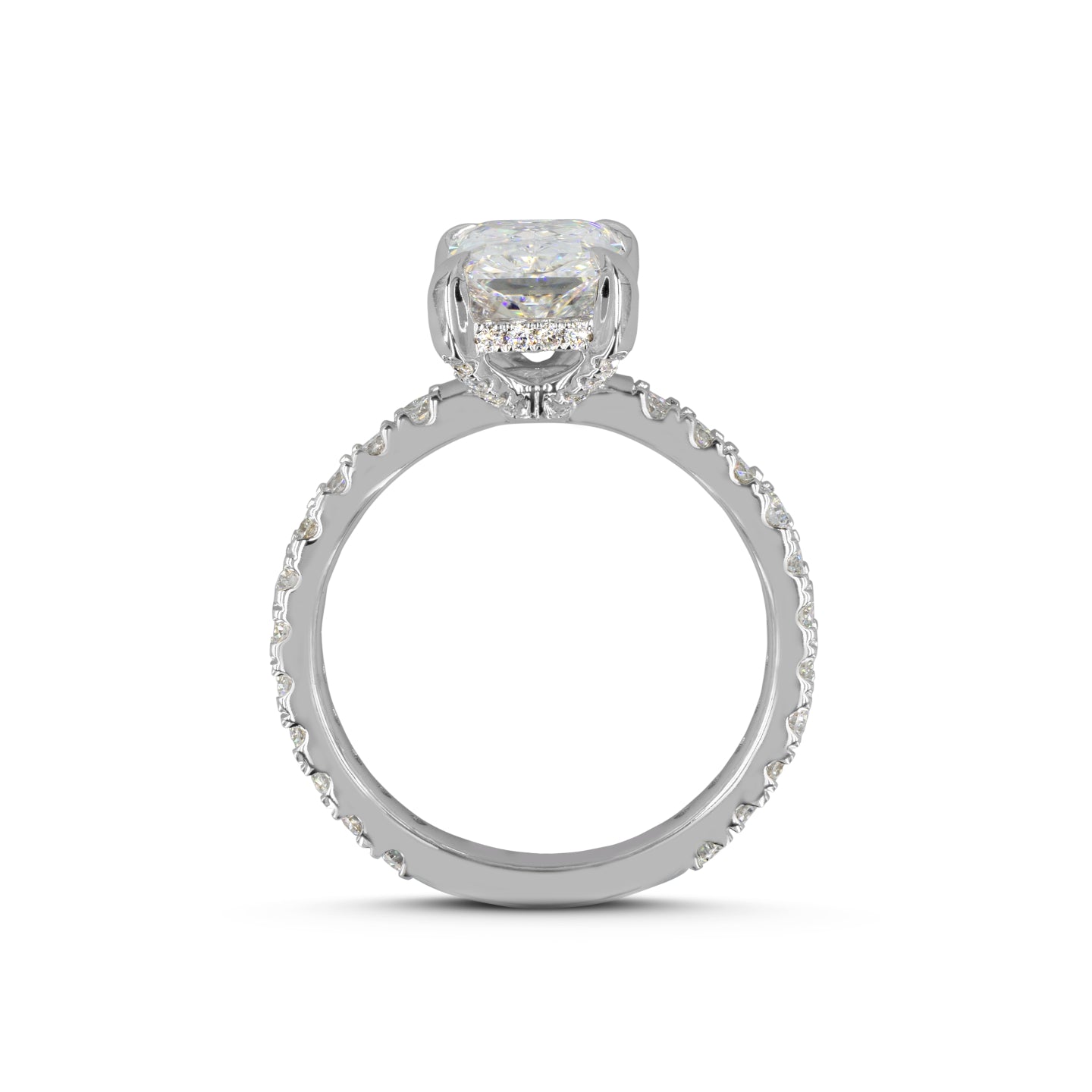 1.43 CTTW Radiant Lab Grown Diamond Hidden Halo Ring Sz. 6.5 (E Color and VS1 Clarity)