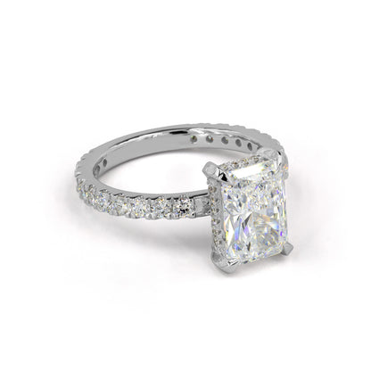 1.43 CTTW Radiant Lab Grown Diamond Hidden Halo Ring Sz. 6.5 (E Color and VS1 Clarity)