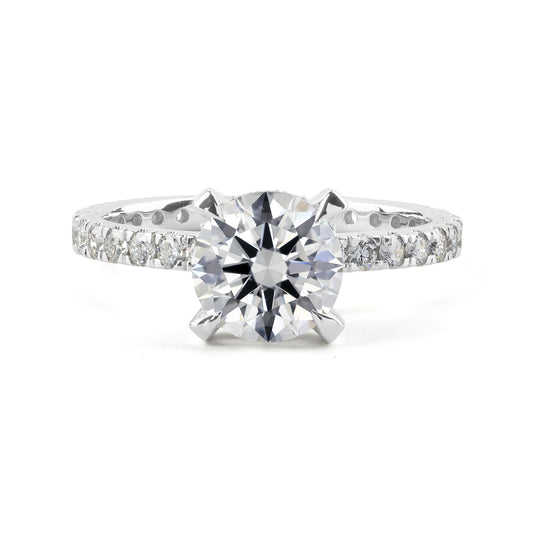 8.80 CTTW Round Lab Grown Diamond Hidden Halo Ring Sz. 6.5 (E Color and VVS2 Clarity)