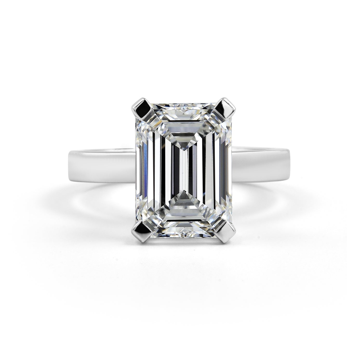 5.04 CT Emerald Lab Grown Diamond Solitaire Ring Sz. 6.5 (E Color and VS1 Clarity)