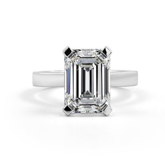 5.04 CT Emerald Lab Grown Diamond Solitaire Ring Sz. 6.5 (E Color and VS1 Clarity)