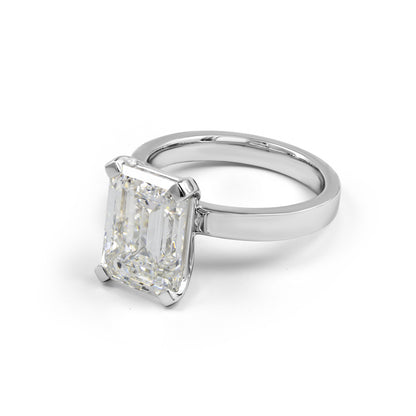 5.04 CT Emerald Lab Grown Diamond Solitaire Ring Sz. 6.5 (E Color and VS1 Clarity)