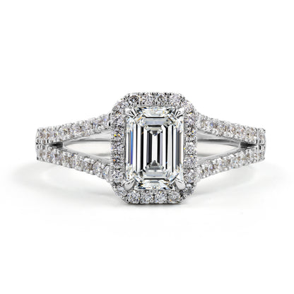 11.53 CT Emerald Lab Grown Diamond Split Shank Ring Sz. 6.5 (E Color and VS2 Clarity)