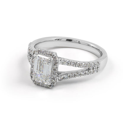 11.53 CT Emerald Lab Grown Diamond Split Shank Ring Sz. 6.5 (E Color and VS2 Clarity)