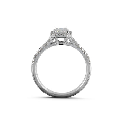 11.53 CT Emerald Lab Grown Diamond Split Shank Ring Sz. 6.5 (E Color and VS2 Clarity)